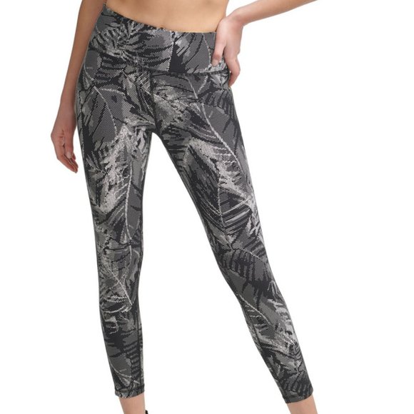 DKNY Sport Pixel Palm Print High Waist Legging Workout Pant Size XL NEW - Picture 3 of 14
